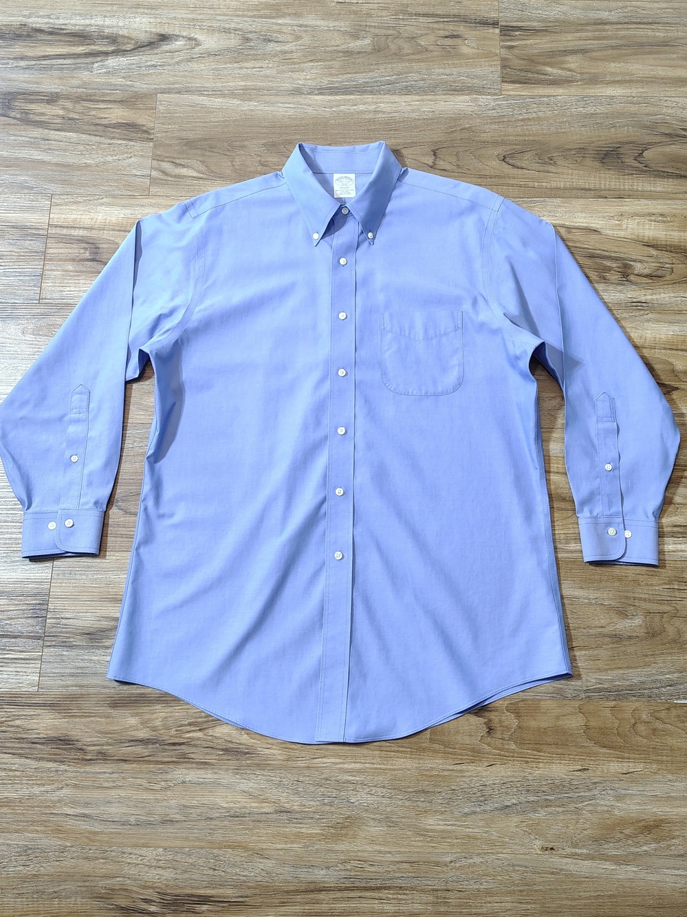 Brooks Brothers 1818 Regent Button-Down Non Iron Dress Shirt Light Blue 16.5